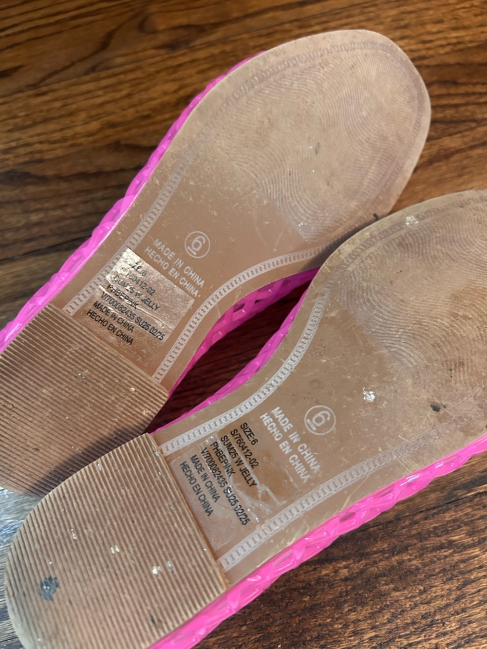 GAP Hot Pink Lattice Jelly Slip-On Flats - Picture 4 of 4